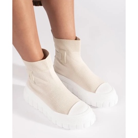 Seastar Hellbeige High-Plateau-Sneaker 4
