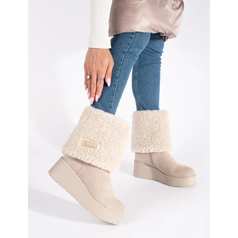 Seastar Beige isolierte Keilstiefel für Damen 1
