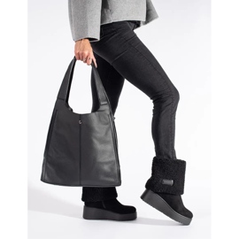 Seastar Schwarze, isolierte Keilstiefel für Damen 4