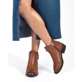 Braune Damen-Chelsea-Stiefel mit dekorativem Reißverschluss 2