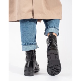 Schwarze Damen-Schnürstiefeletten aus Leder von Sergio Leone 1