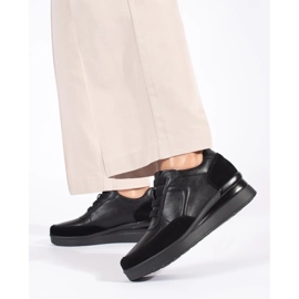 Damen-Keilschuhe aus schwarzem Leder von Sergio Leone 2