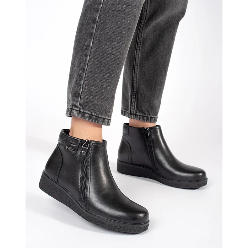 Bequeme isolierte Stiefel aus schwarzem Leder von Sergio Leone 2