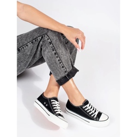 Seastar Schwarze klassische Damen-Schnürsneaker mit Plateau 4