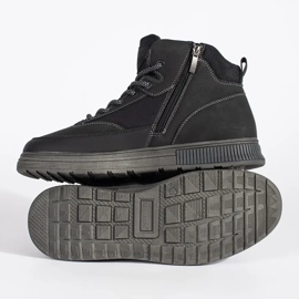 Schwarze isolierte hohe Winterstiefel für Herren 1