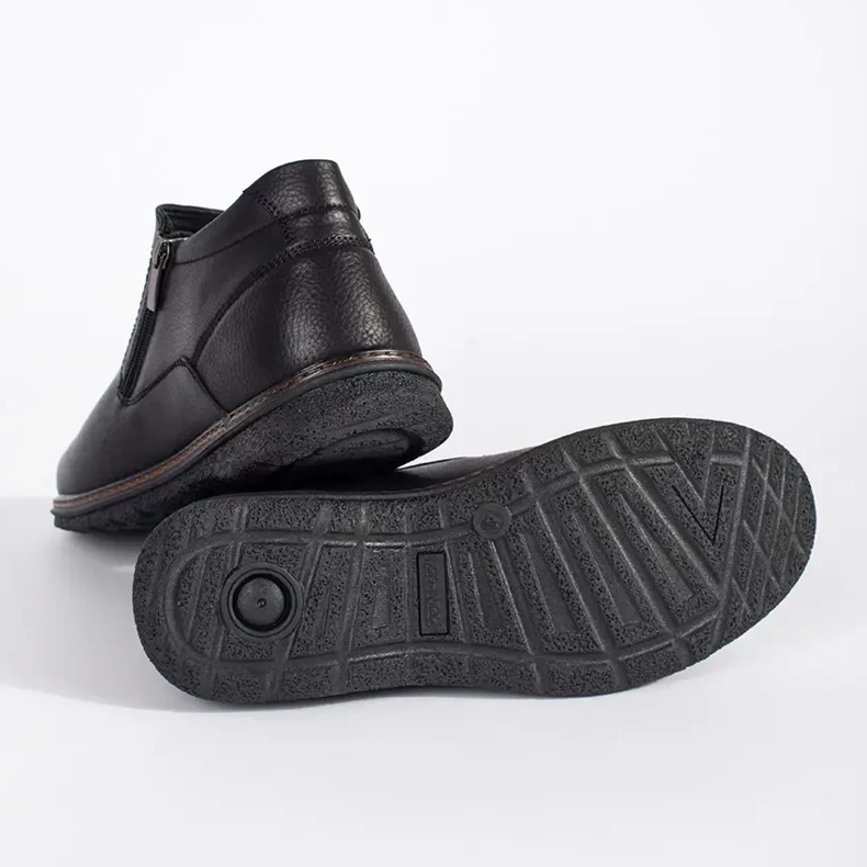 Schwarze isolierte Winterstiefel für Herren 2