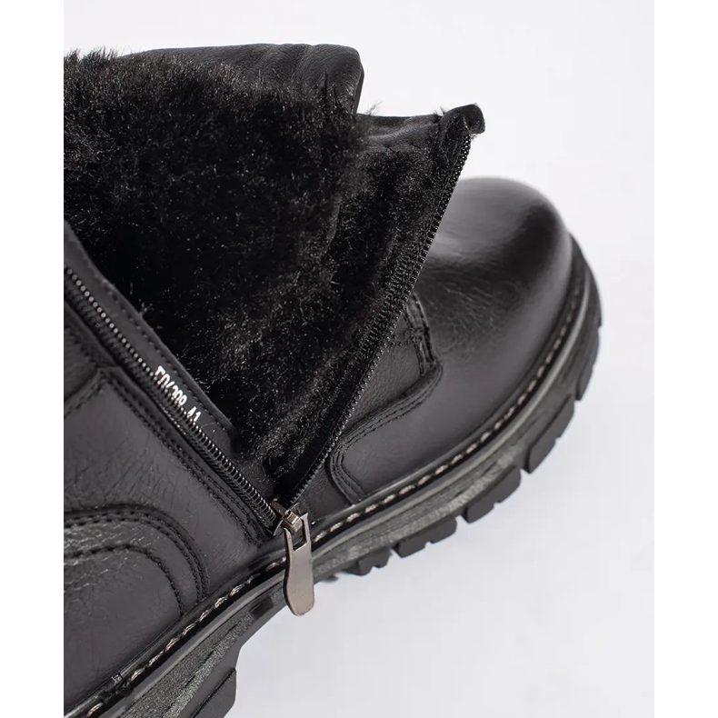 Schwarze isolierte Schnürstiefeletten für Herren 1