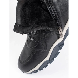 Schwarze isolierte Schnürstiefeletten für Herren 1