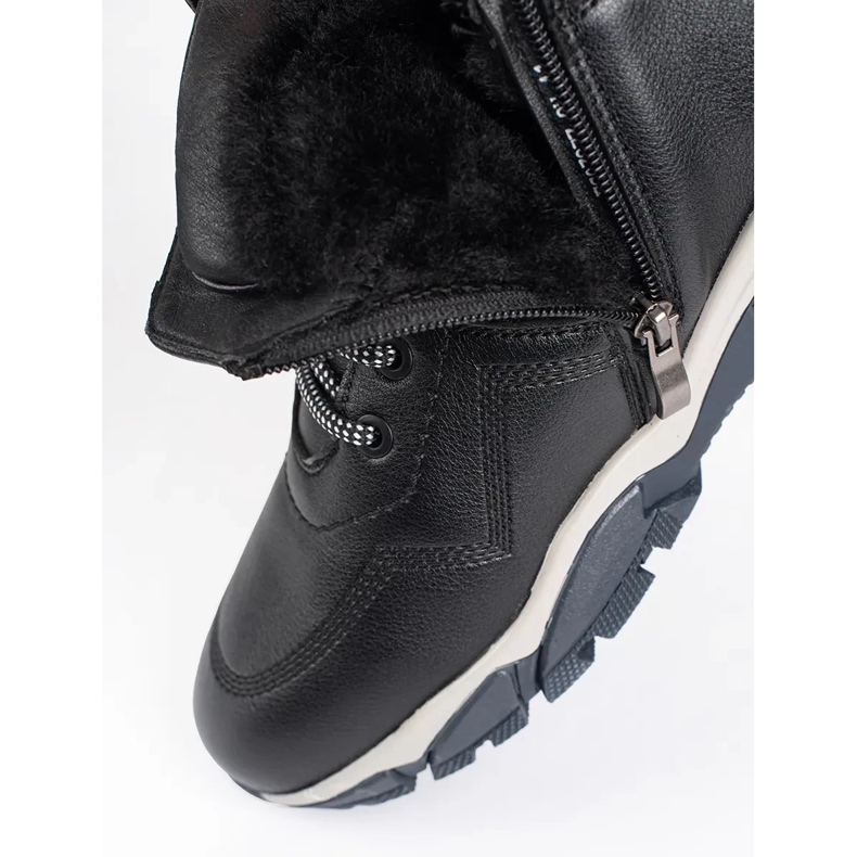 Schwarze isolierte Schnürstiefeletten für Herren 1