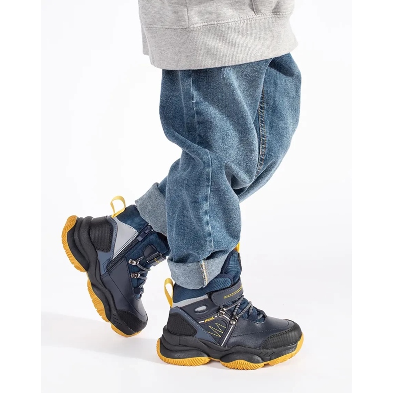 Hohe, isolierte Jungenstiefel blau 1