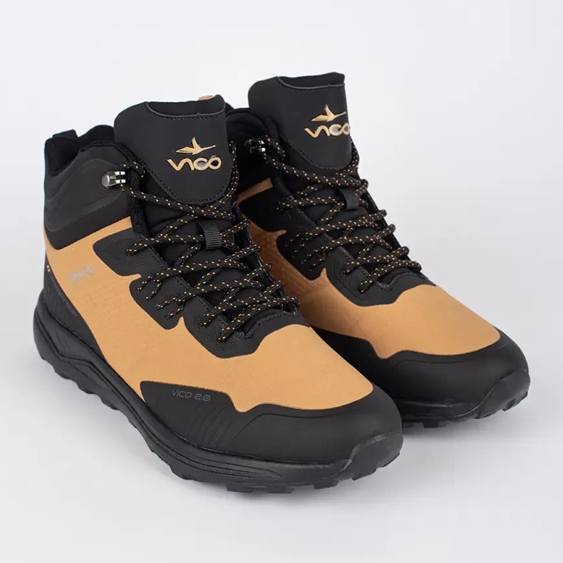 Vico Schwarze und braune hohe Herren-Trekkingschuhe 1