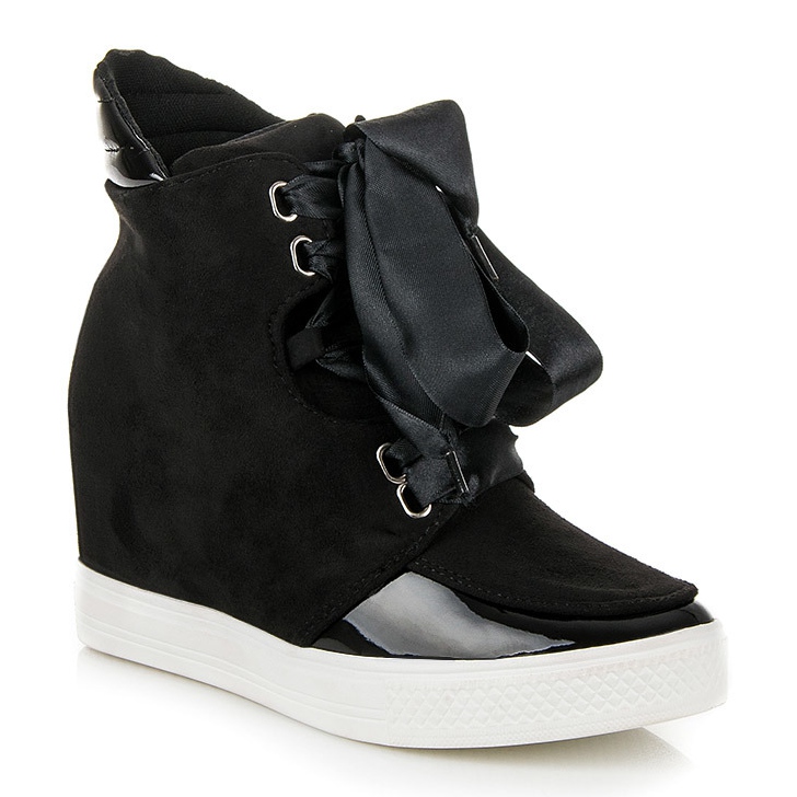 Forever Folie Turnschuhe mit einem Band schwarz 1