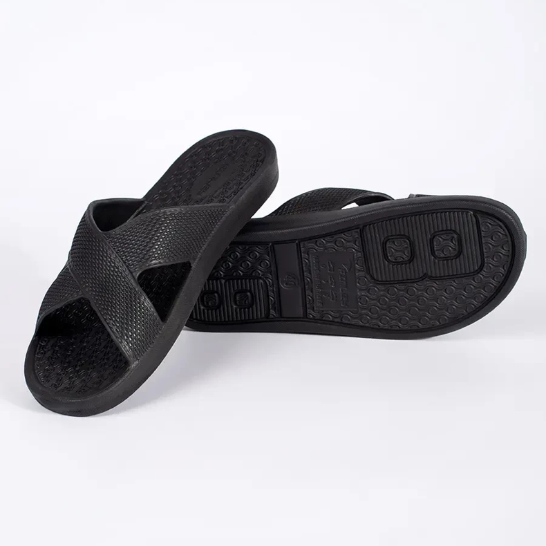 Shelvt Schwarze Bade-Flip-Flops für Herren 1