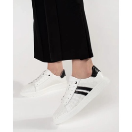 Goodin Weiße Openwork -Turnschuhe aus natürliches Leder 1