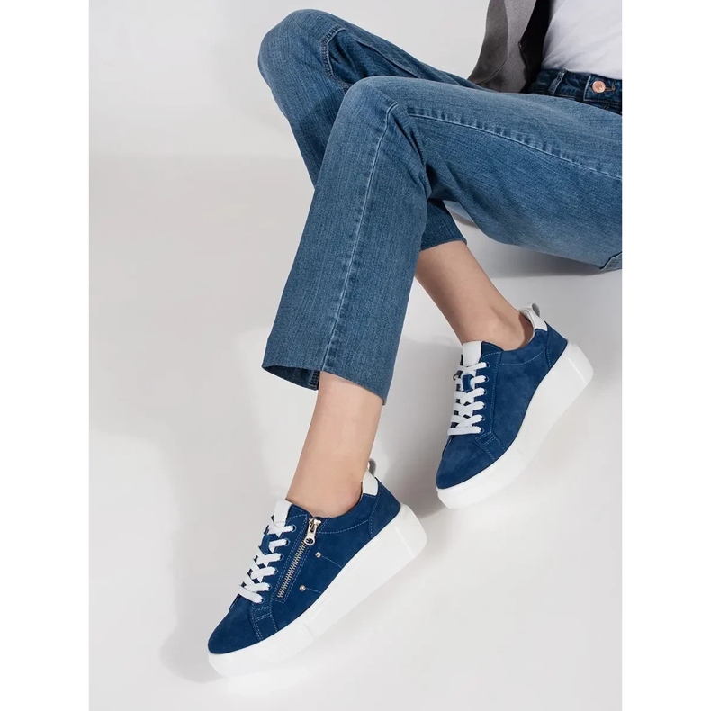 Goodin Blaue Turnschuhe auf einer dicken Sohle 2