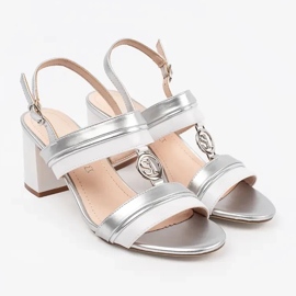 Metallische Sandalen am Srebrne Sergio Leone Post silber- 3