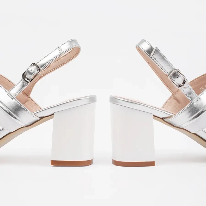 Metallische Sandalen am Srebrne Sergio Leone Post silber- 1