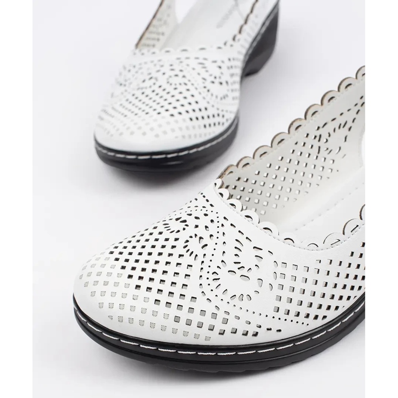 Goodin Weiße Keilsandalen mit offener Ferse 1