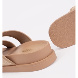 Goodin Beige Frauen flache Flip Flops mit Schnallen 1