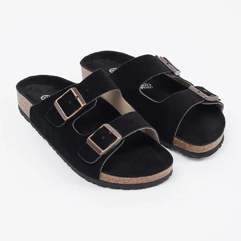 Goodin Schwarze Lederflip Flops 1