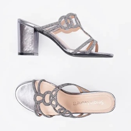 Silver High Heels Sergio Leone mit Zirkonen silber- 4