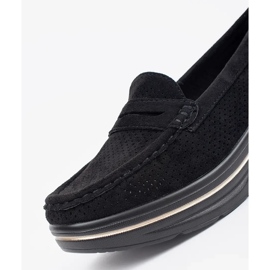 Goodin Schwarze Slipper auf einer dicken Sohle 5