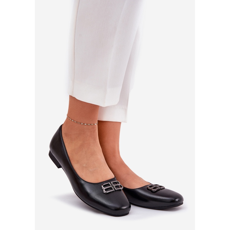 Vinceza Elegante Frauen -Ballerinas mit Dekoration von Vincez 62206 Schwarz 1