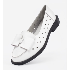 Goodin Weiße Frauenschuhe mit Löchern und Bogen 5