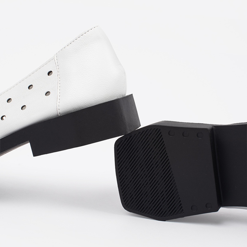 Goodin Weiße Frauenschuhe mit Löchern und Bogen 2