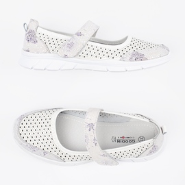 Goodin Weiße Openwork -Leder -Sport -Ballerinas 4