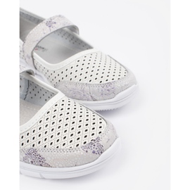Goodin Weiße Openwork -Leder -Sport -Ballerinas 5