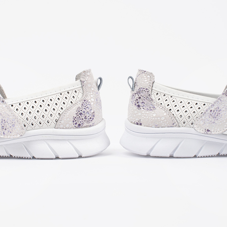 Goodin Weiße Openwork -Leder -Sport -Ballerinas 1