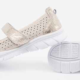 Goodin Beige Openwork Leder Sport Ballerinas 2