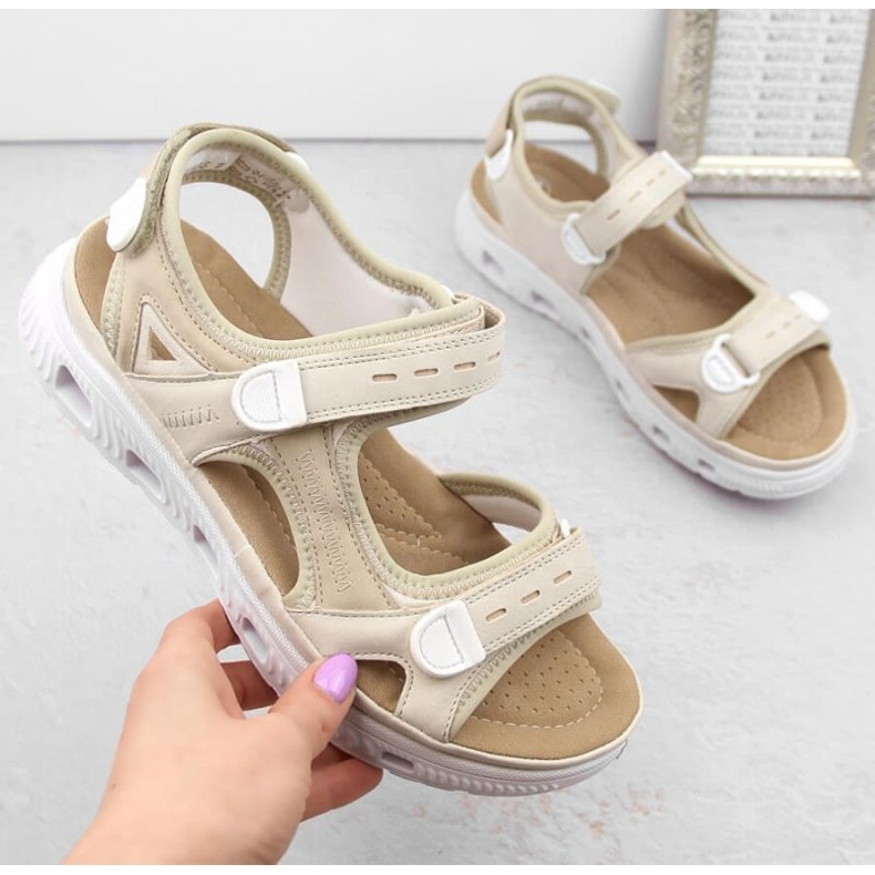 Bequeme Klettsandalen Rieker W RKR691 beige 2