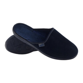 Cord Hausschuhe marine Befado 201Q033 blau 4