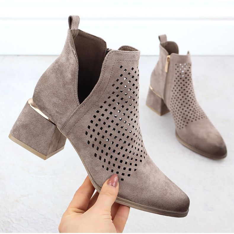 Frauen Wildleder High Heels Grey Potocki SZ12356 grau 1