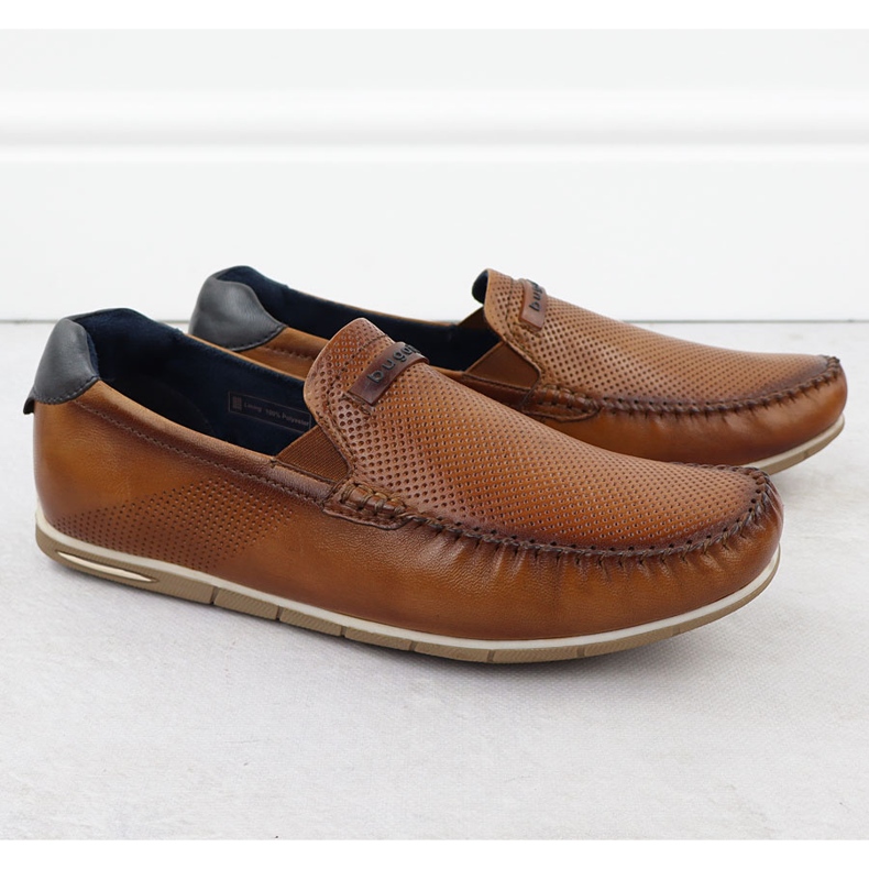 Ledermoccasins Herren komfortable schieben braune Bugatti RR153207 1