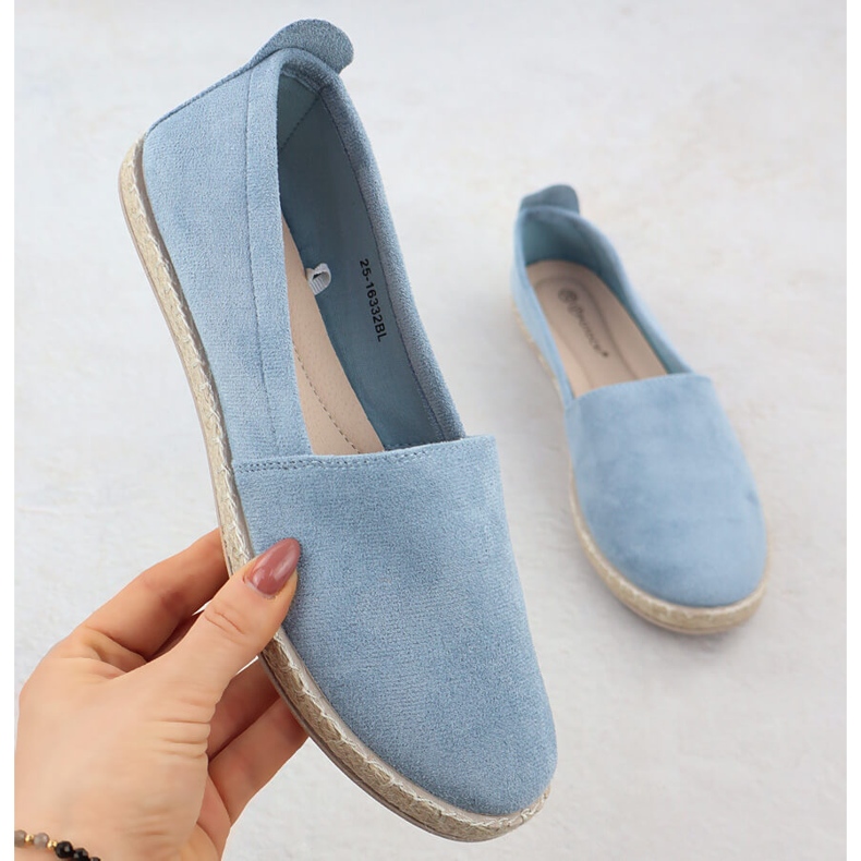 Espadrilles Frauen gleitet Wildleder Blue Potocki PY16332 blau 1