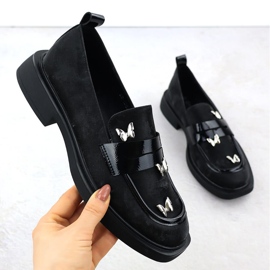 Frauenschuhe Lords mit Schmetterlingen schwarzer Potocki SZ12650 1