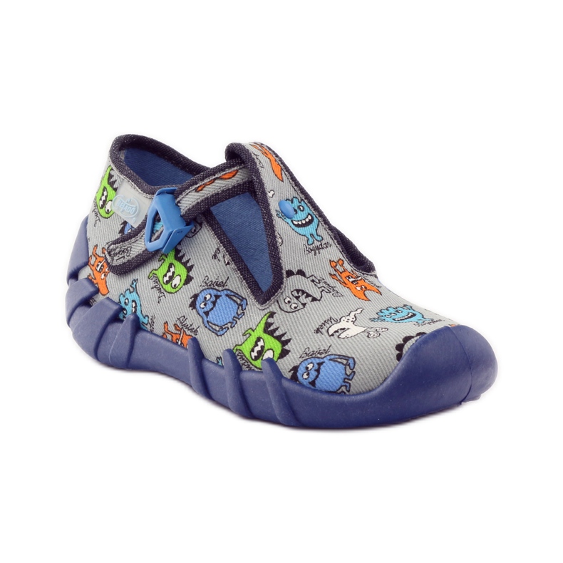 Hausschuhe Jungen Kreaturen Befado 110p308 grau blau 1
