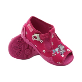 Befado Kinderschuhe Hausschuhe 213p102 rosa grau 3