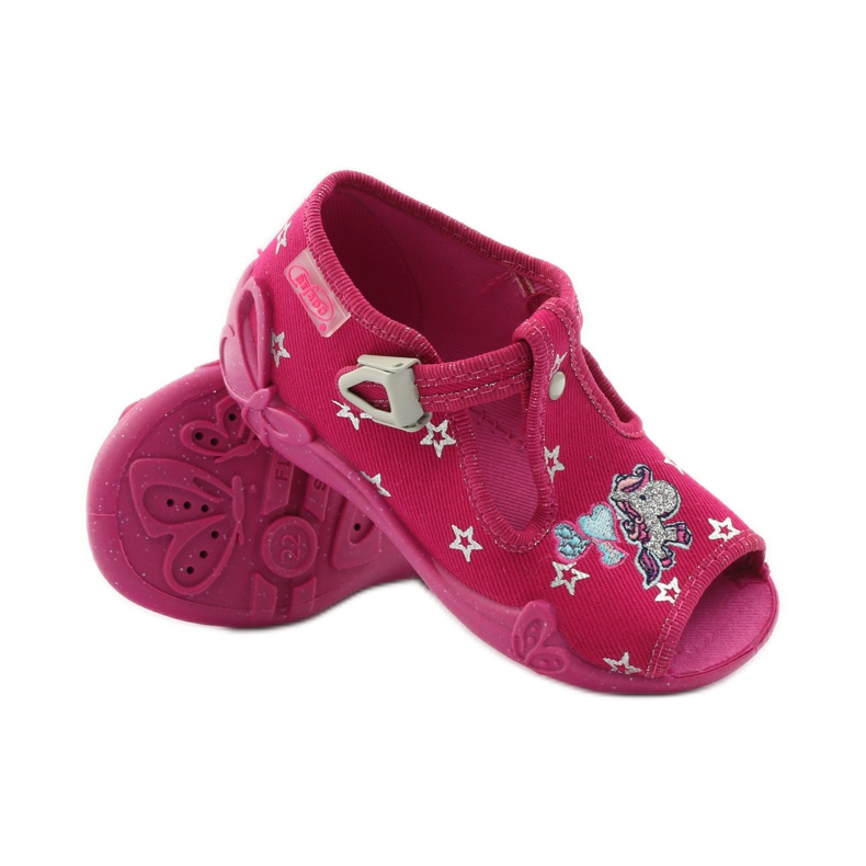 Befado Kinderschuhe Hausschuhe 213p102 rosa grau 3
