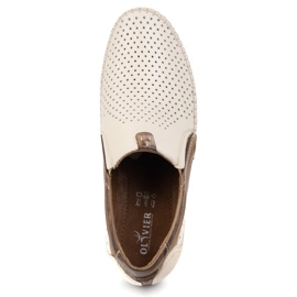 Olivier Herrenmokasins mit Openwork Leder 0525 Creme beige 8
