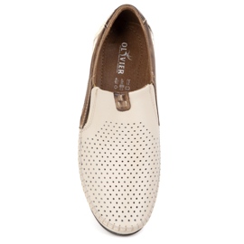 Olivier Herrenmokasins mit Openwork Leder 0525 Creme beige 9