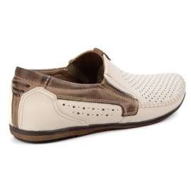 Olivier Herrenmokasins mit Openwork Leder 0525 Creme beige 1