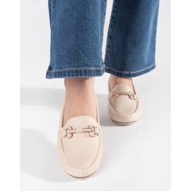 Goodin Beige Slipper auf einem niedrigen Keil mit einer Verzierung 3