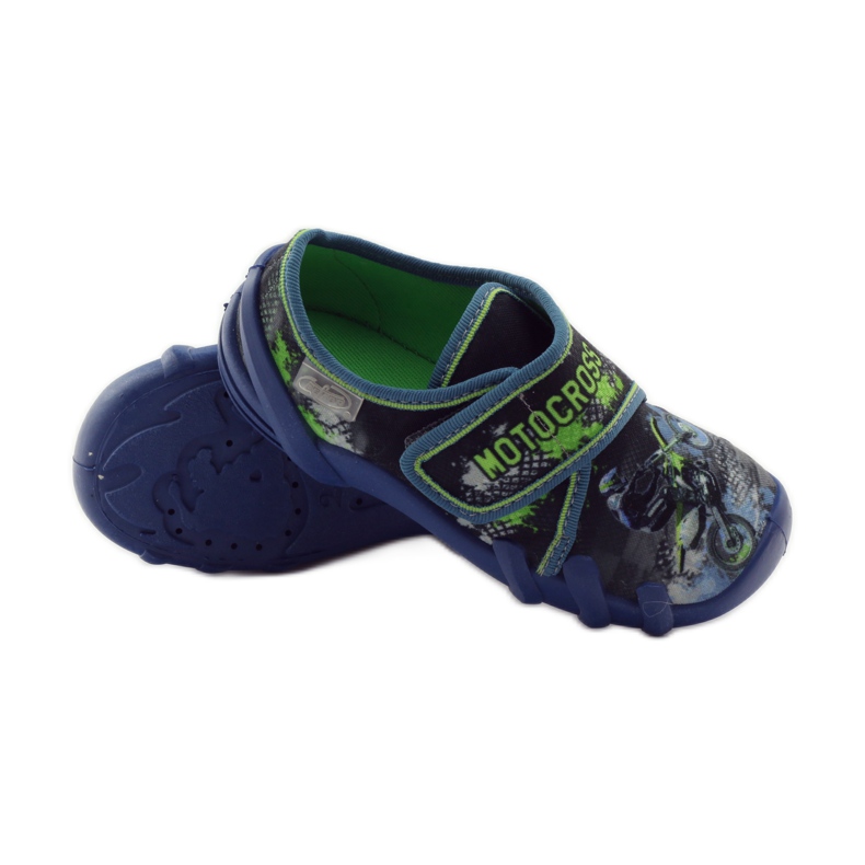 Befado Kinderschuhe Hausschuhe Turnschuhe 273x226 marineblau grün 3