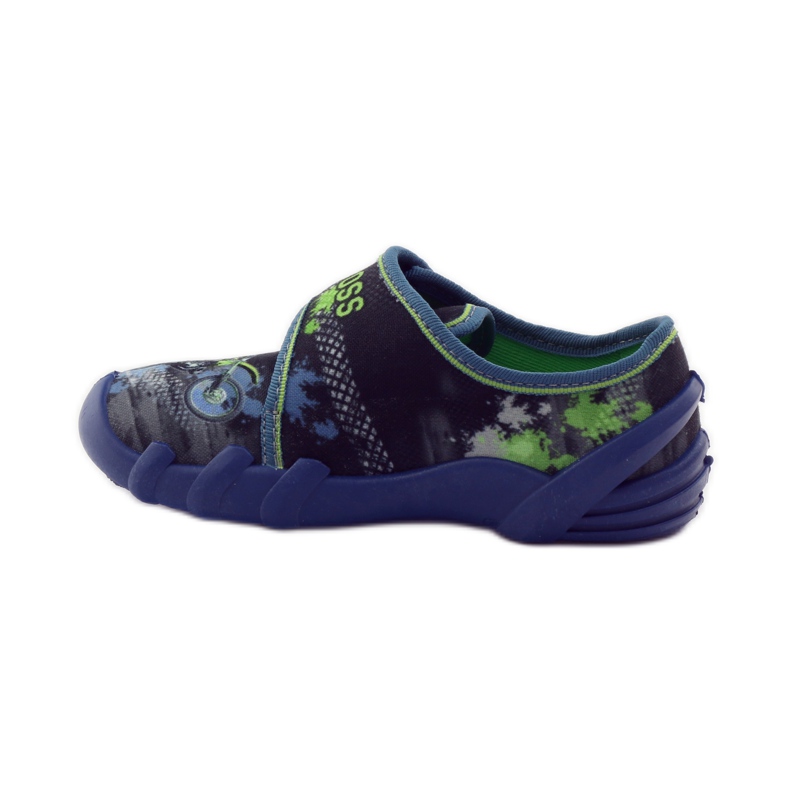 Hausschuhe für Jungen Befado 273y226 Motocross marineblau grün 2