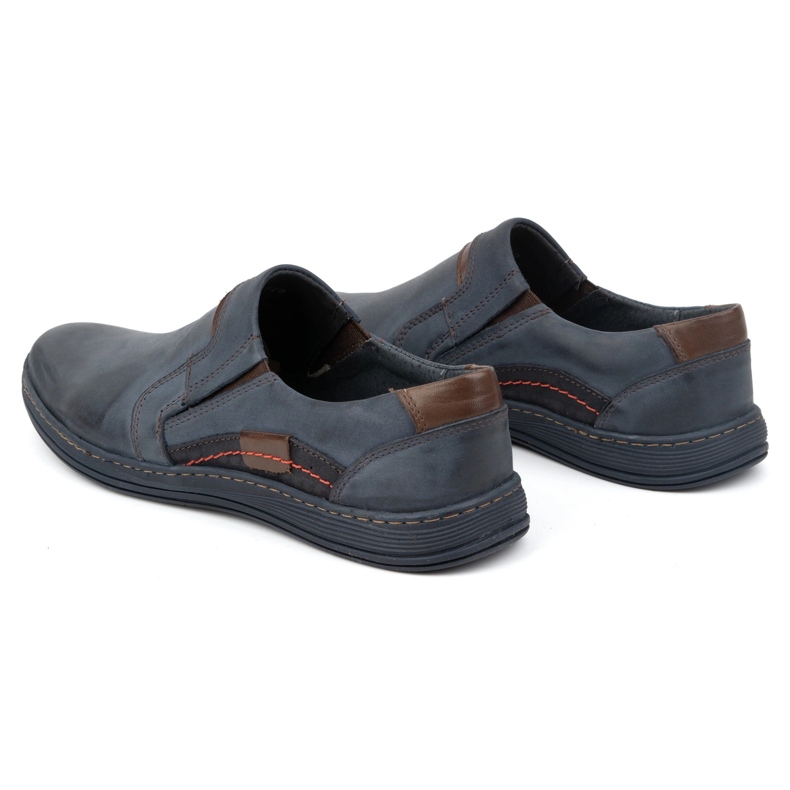 Olivier Herren Mokassins Leder 520 marineblau 4