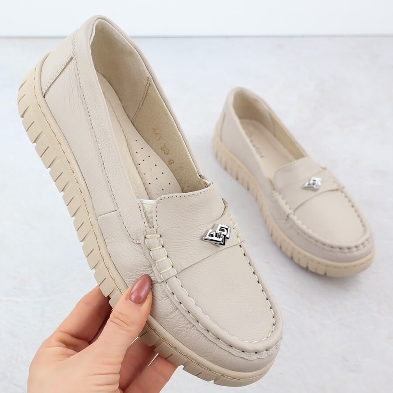 Damenleder -Ladungsstoffe Ekri Helios 441 beige 1